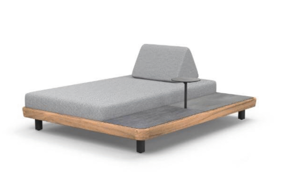 delano daybed with platform & side table