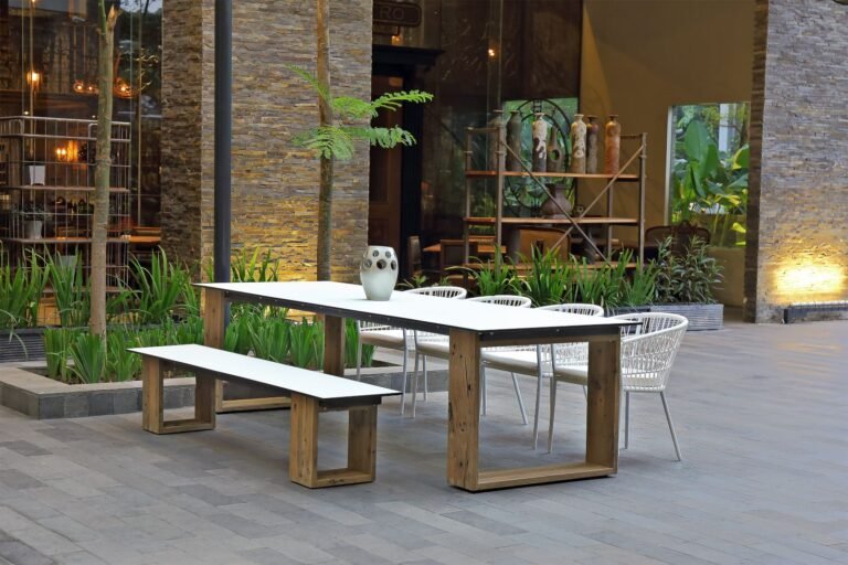 mamagreen aiko dining table 300 bench bono dining chair aluminum 2