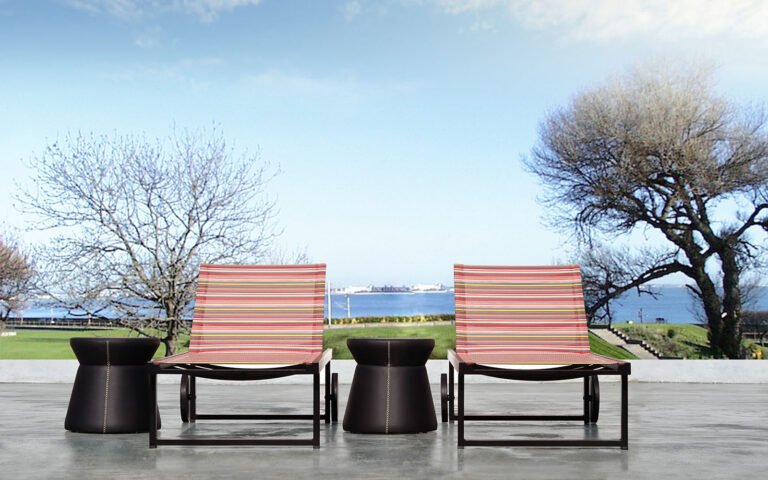 mamagreen stripe lounger stizzy side table