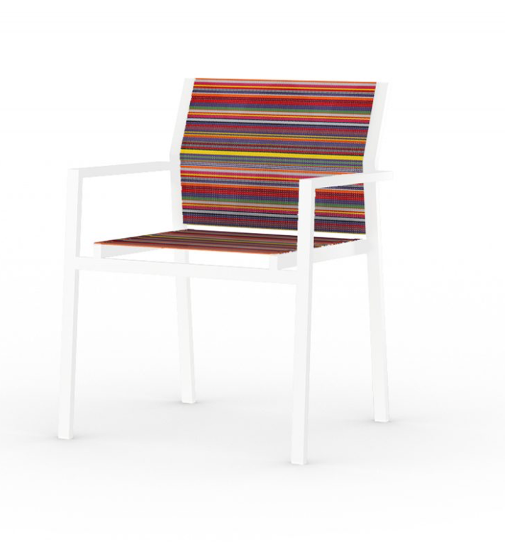 stripe stackable armchair