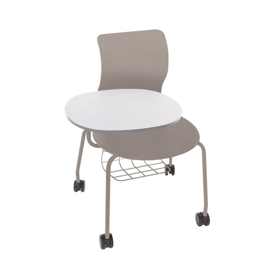 floetotto pro chair vierbeingestell mit rollen und ablagekorb warmgrey