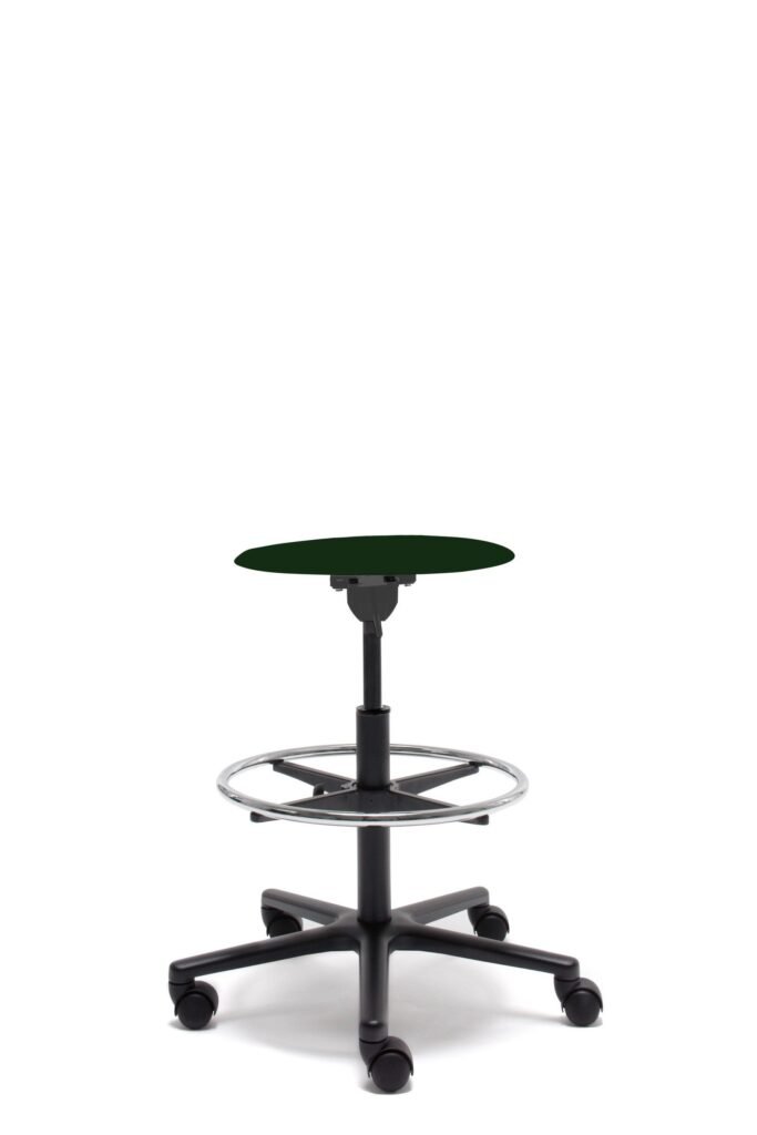 floetotto pro stool swirel frame high mit fussraste 3005 kunststoffgestell waldgruen