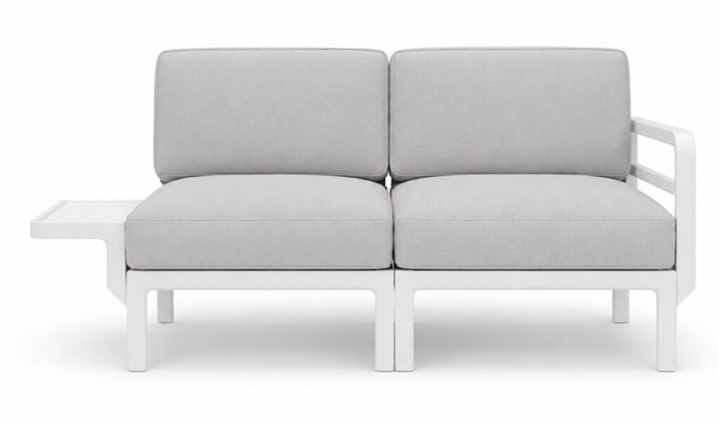 komodo 2 seater sofa with sunshade accessory bianco